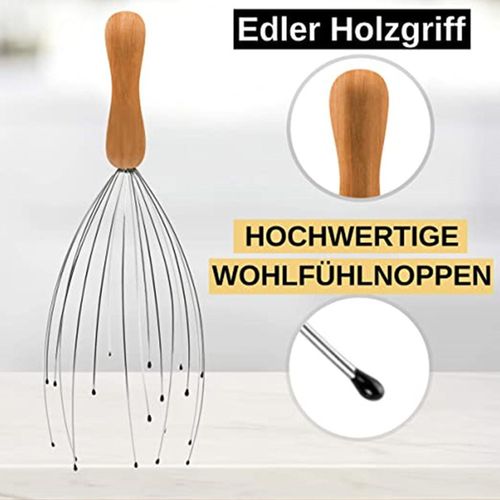 Scalp Massager Tool W/Gentle Rubber Beads, Rejuvenating