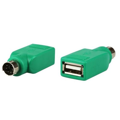 2Pcs USB Female To Male Adapter Converter For PS2-Green