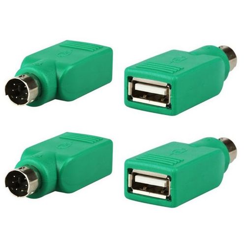 2Pcs USB Female To Male Adapter Converter For PS2-Green