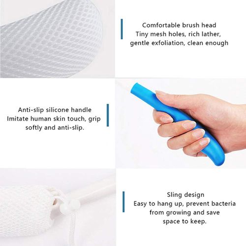 15.35 inch Back Bath Brush for Shower Lotion Applicators
