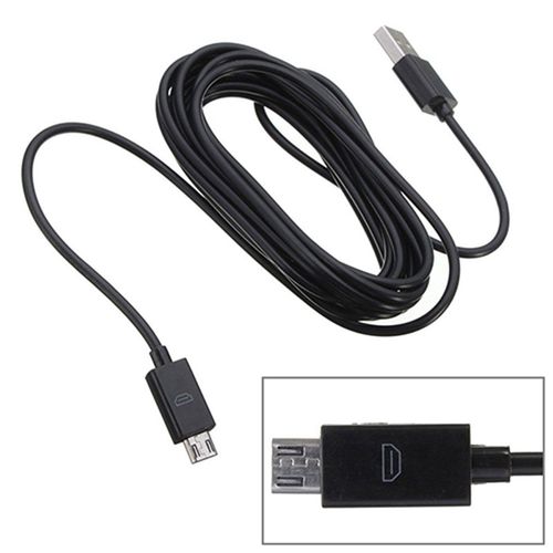 Long Micro USB Charge Charging 3 Meter Power Cable For-Black