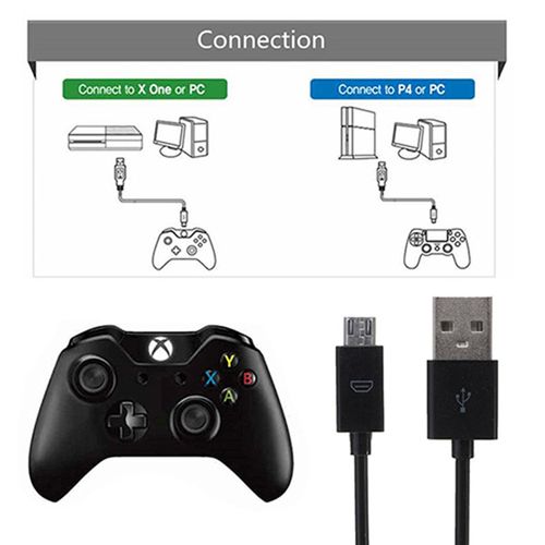 Long Micro USB Charge Charging 3 Meter Power Cable For-Black