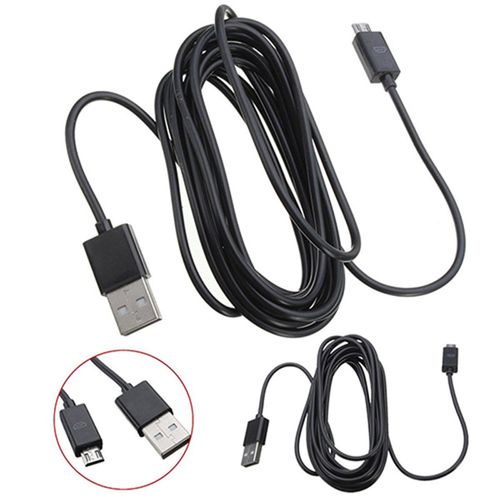 Long Micro USB Charge Charging 3 Meter Power Cable For-Black