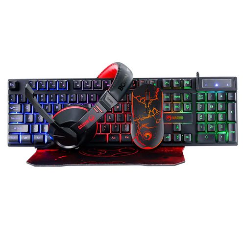 Marvo CM409 4 IN 1 Gaming Combo UK Layout - Black