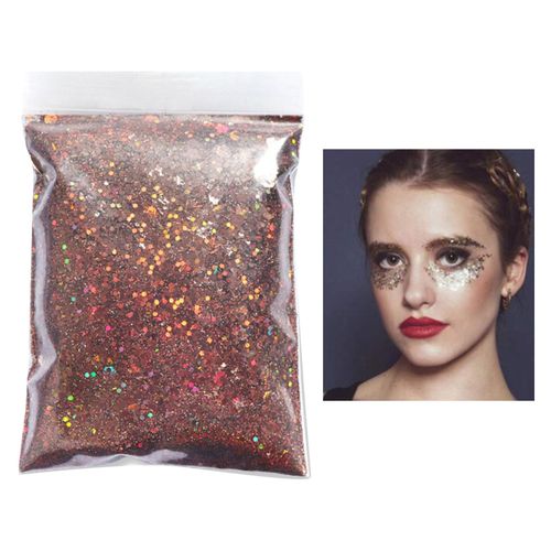 50g Iridescent Holographic Nail Glitter Sequins 3D Manicure Coffee