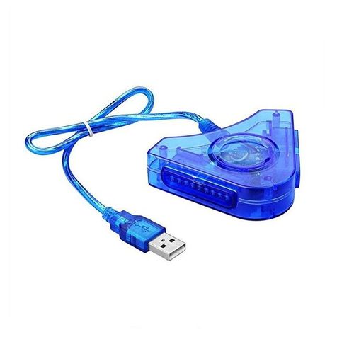 Joystick USB Dual Player Converter Adapter Cable For PS2 Gamepad Dual Playstation USB Game Controller-Blue