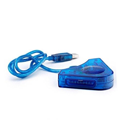 Joystick USB Dual Player Converter Adapter Cable For PS2 Gamepad Dual Playstation USB Game Controller-Blue