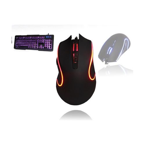 Cit Avenger 3 Colour Illuminated Gaming Keyboard & Optical Mouse -Black