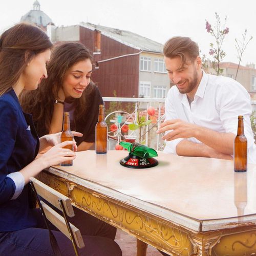 Barbuzzo Spin the Bottle - A Favorite Party Drinking Game - Pour a Pint, Spin the Bottle, and See Where It Lands - Charming Gift for Home Gatherings, Kickbacks, Parties, Tailgates, and Events - Multicolor
