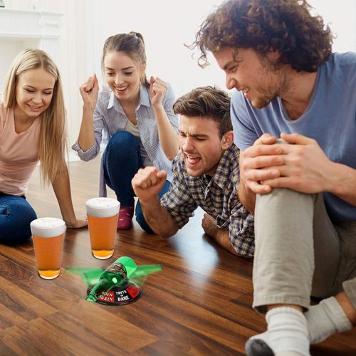 Barbuzzo Spin the Bottle - A Favorite Party Drinking Game - Pour a Pint, Spin the Bottle, and See Where It Lands - Charming Gift for Home Gatherings, Kickbacks, Parties, Tailgates, and Events - Multicolor
