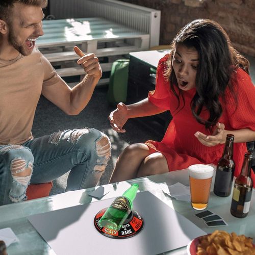 Barbuzzo Spin the Bottle - A Favorite Party Drinking Game - Pour a Pint, Spin the Bottle, and See Where It Lands - Charming Gift for Home Gatherings, Kickbacks, Parties, Tailgates, and Events - Multicolor