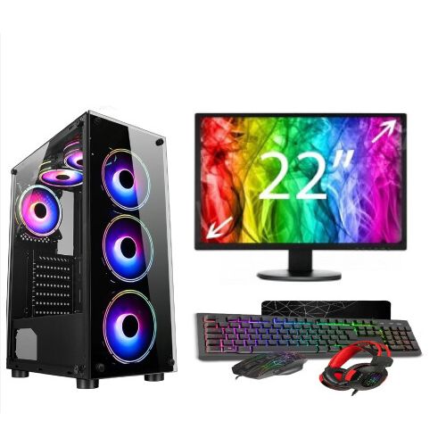 Cronus Gaming PC NVIDIA GeFORCE Setup I7-3770 CPU  256GB SSD 2TB HDD 32GB Ram GTX 1060 Wifi Windows 10 PC Bundle & Speakers - Black