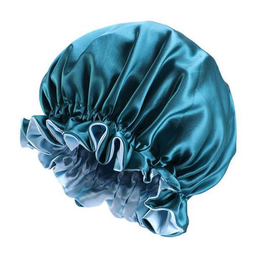 Double Layered Satin Bonnet Sleeping   Soft Satin Hair   Wrap for Blue
