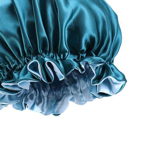 Double Layered Satin Bonnet Sleeping   Soft Satin Hair   Wrap for Blue