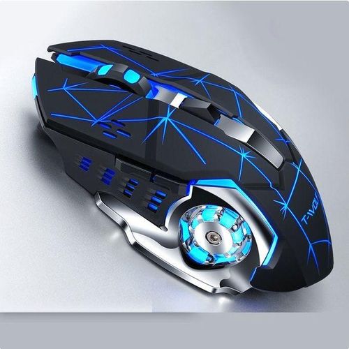 T-WOLF Q13 Rechargeable Wireless Mouse Silent Ergonomic Wireless Rechargeable RGB Gaming Mouse - TWolf Q13 Star Black Mouse With RGB Lighting - Offers Adjustable DPI For Precision Gaming