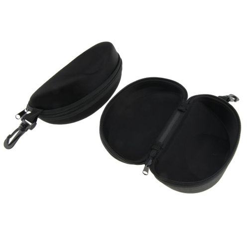 2pcs Hard Zipper Sunglasses Spectacles Cases Protective Holder Black