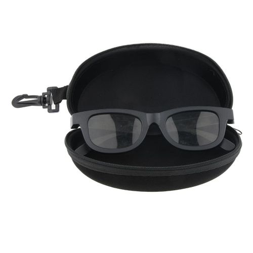 2pcs Hard Zipper Sunglasses Spectacles Cases Protective Holder Black