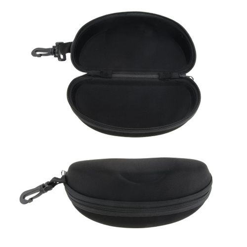 2pcs Hard Zipper Sunglasses Spectacles Cases Protective Holder Black