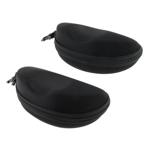 2pcs Hard Zipper Sunglasses Spectacles Cases Protective Holder Black