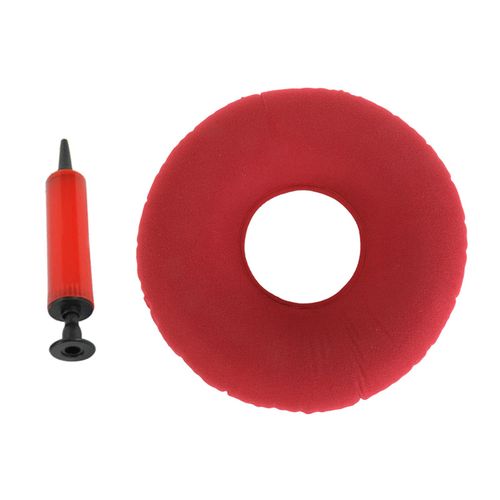 Inflatable Donut Cushion with Air Pump Ring Cushion for Tailbone Red