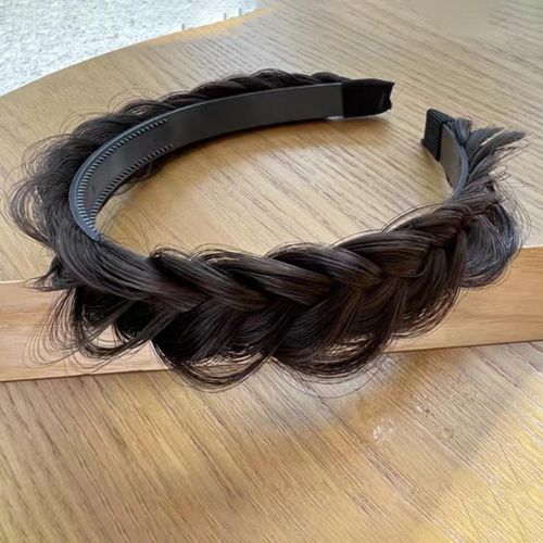 Hair Braided Headband Hair Styling Headdress Black Brown