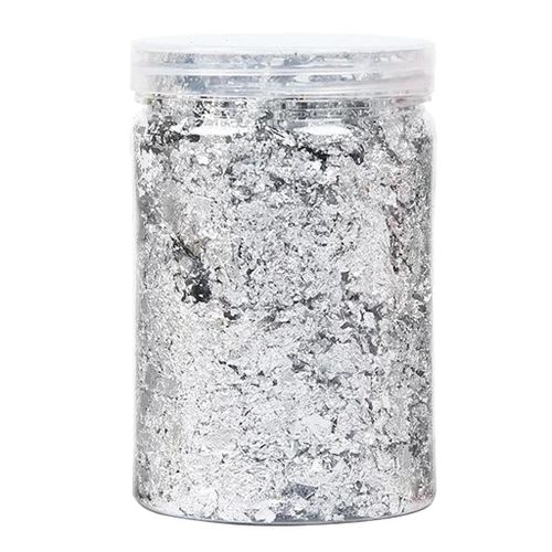 Gold Leaf Gilding Resin Flakes Imitation Gold Metallic Foil 10g Silver
