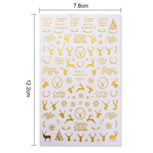 Tiny Nail Art Stickers Women Girls Diy Snowflake+Reindeer