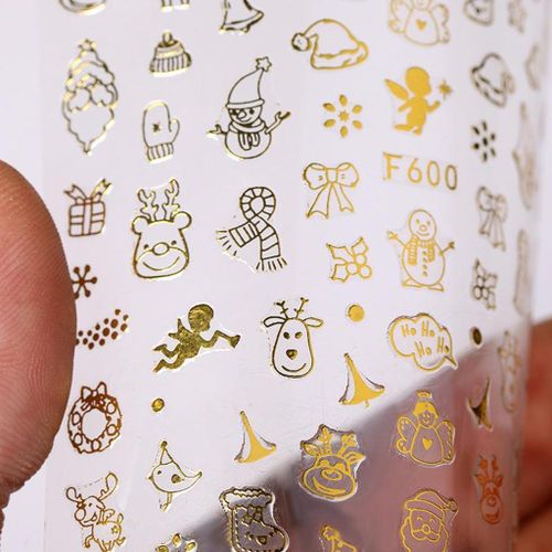 Tiny Nail Art Stickers Women Girls Diy Snowflake+Reindeer