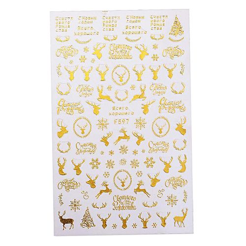 Tiny Nail Art Stickers Women Girls Diy Snowflake+Reindeer