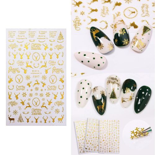 Tiny Nail Art Stickers Women Girls Diy Snowflake+Reindeer