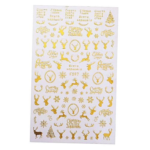 Tiny Nail Art Stickers Women Girls Diy Snowflake+Reindeer