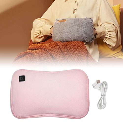 Plush Hot Water Bag Hand Warmer Rechargeable Electric Pink
