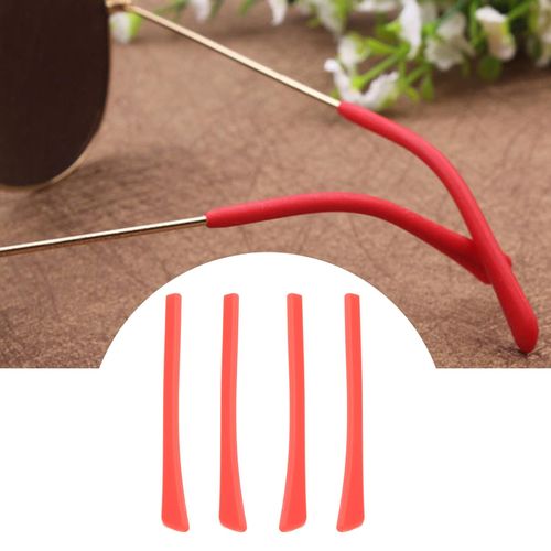6 Eyeglasses Glasses Earsocks Ear Tips Elastic Red
