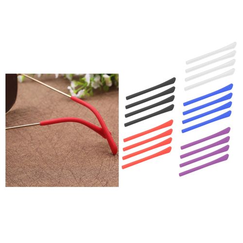 6 Eyeglasses Glasses Earsocks Ear Tips Elastic Red