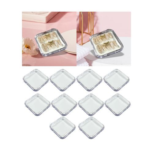10Pcs Press On Nail Storage Box False Nail Packaging Clear