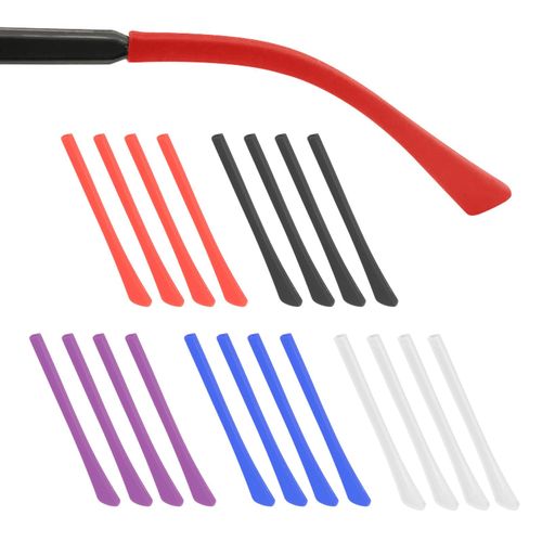 6 Eyeglasses Temple Tips Sleeve Soft Silicone Red