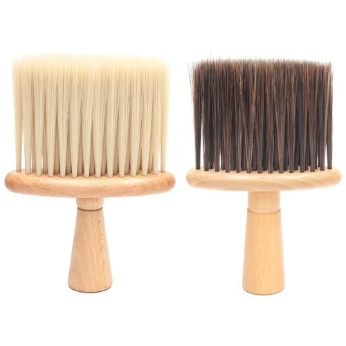 Professional Neck Face Duster Brush Hair Cut Wooden White