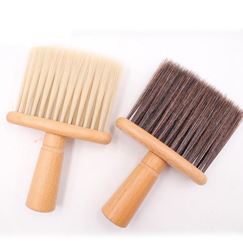 Professional Neck Face Duster Brush Hair Cut Wooden White