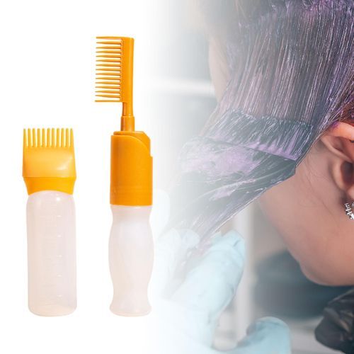 2 Pieces  Comb Applicator Bottle 120ml Hair Oil Yellow