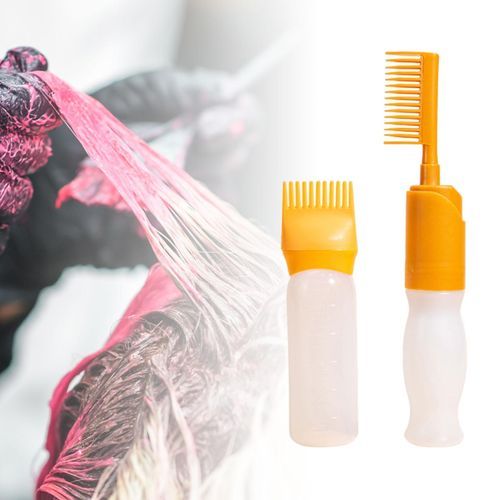 2 Pieces  Comb Applicator Bottle 120ml Hair Oil Yellow