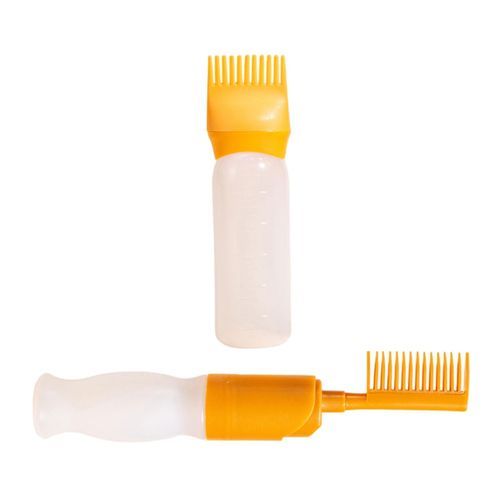 2 Pieces  Comb Applicator Bottle 120ml Hair Oil Yellow