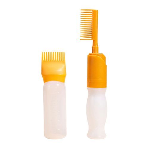 2 Pieces  Comb Applicator Bottle 120ml Hair Oil Yellow