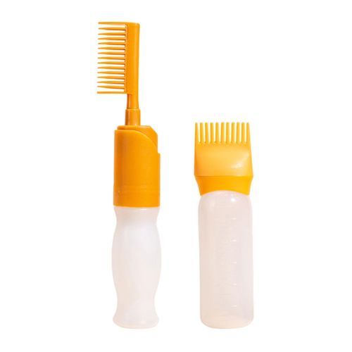 2 Pieces  Comb Applicator Bottle 120ml Hair Oil Yellow