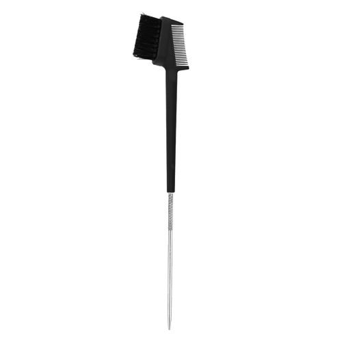 Eye Beauty Eyebrow Dual Comb Metal Pin Tail Brush Eyelash Black