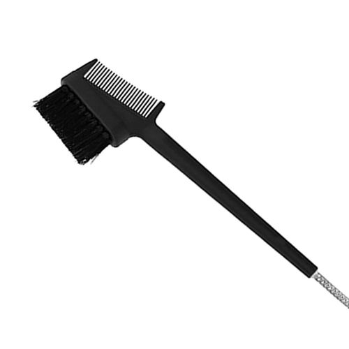 Eye Beauty Eyebrow Dual Comb Metal Pin Tail Brush Eyelash Black