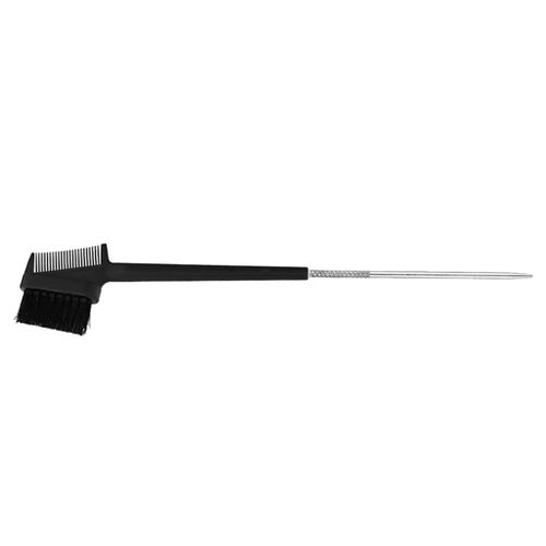 Eye Beauty Eyebrow Dual Comb Metal Pin Tail Brush Eyelash Black