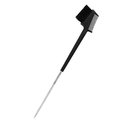 Eye Beauty Eyebrow Dual Comb Metal Pin Tail Brush Eyelash Black
