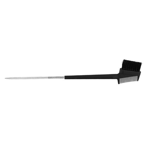 Eye Beauty Eyebrow Dual Comb Metal Pin Tail Brush Eyelash Black