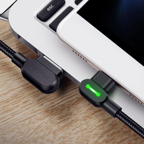 Braided Nylon Fast USB L Type Data Sync Charger Charging Cable Right