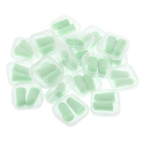 20 Pair Soft Foam Ear Plugs Hearing Protector Noise Earplugs Green